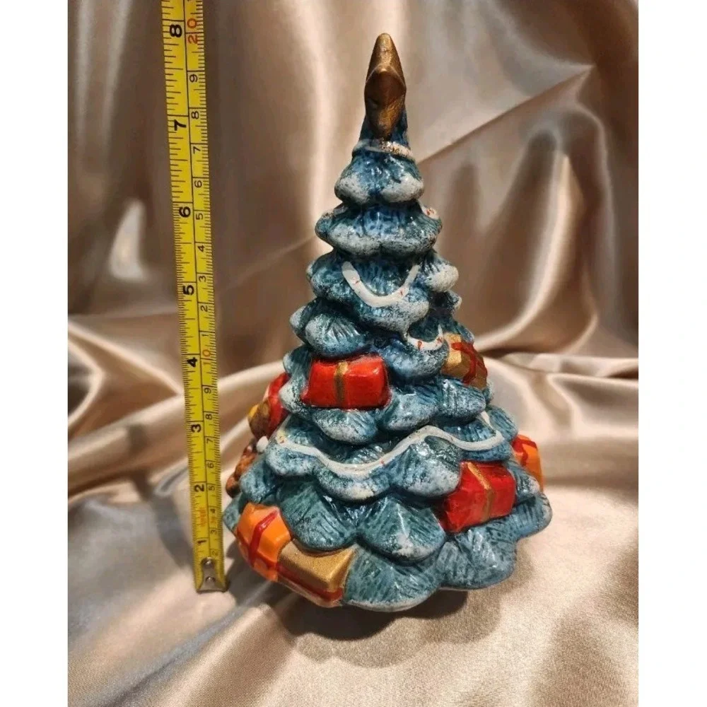 Vintage Brinn's‎ Ceramic Christmas Tree Teddy Bear Musical Revolves Jingle Bells